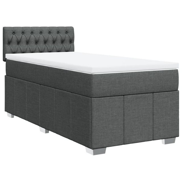 vidaXL Bettgestell Boxspringbett mit Matratze Dunkelgrau 90x200 cm Stoff Be günstig online kaufen