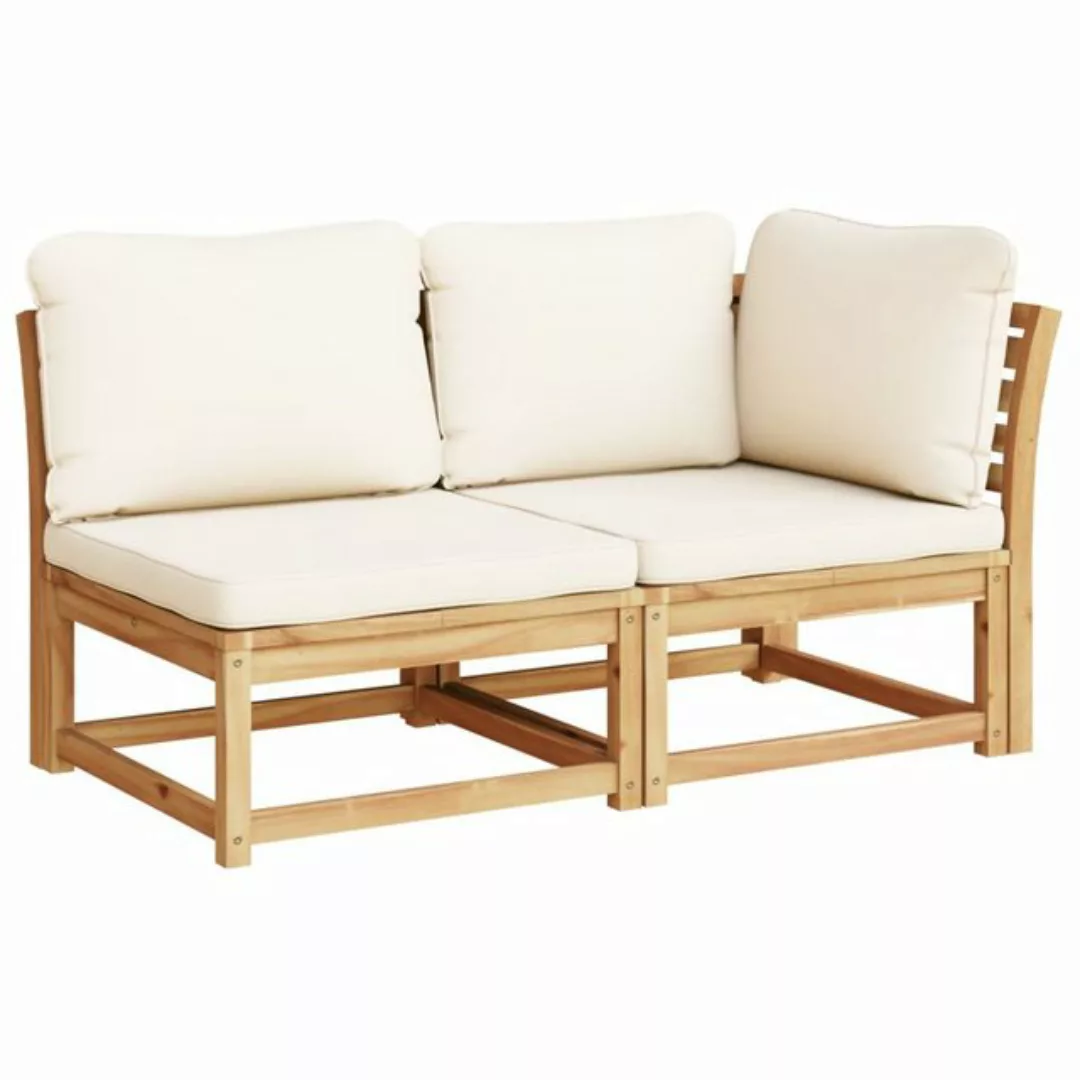 vidaXL Sofaelement 2-tlg. Garten-Lounge-Set mit Kissen Massivholz Akazie (1 günstig online kaufen