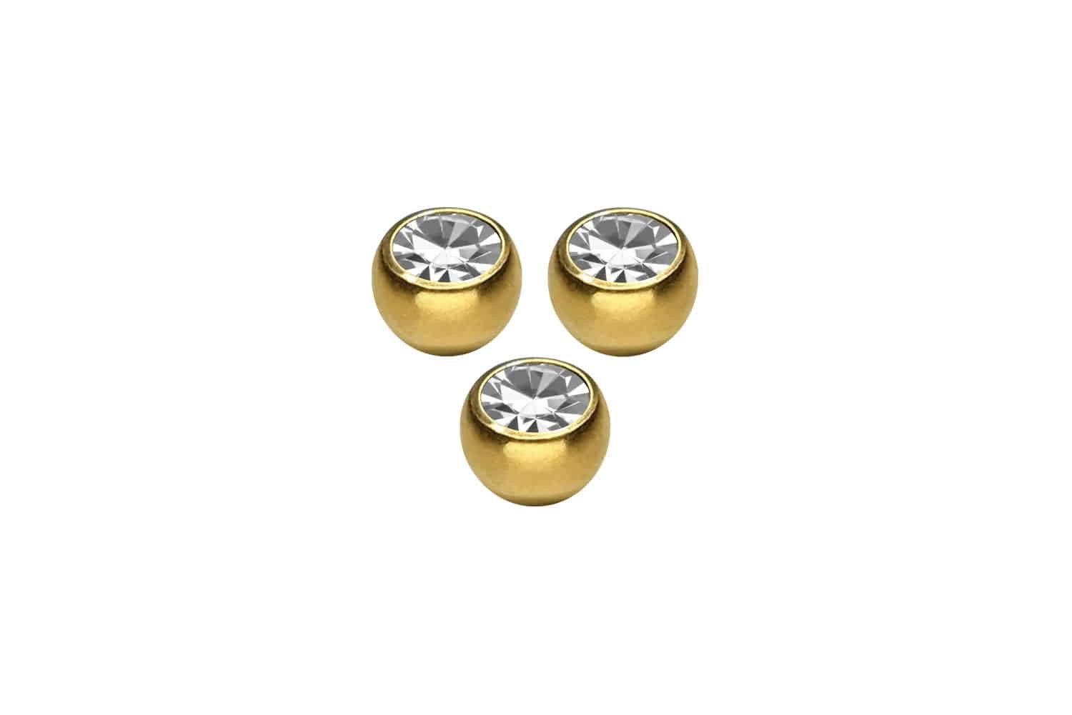 PIERCINGLINE Piercing-Set SET Chirurgenstahl Schraubkugel KRISTALL günstig online kaufen