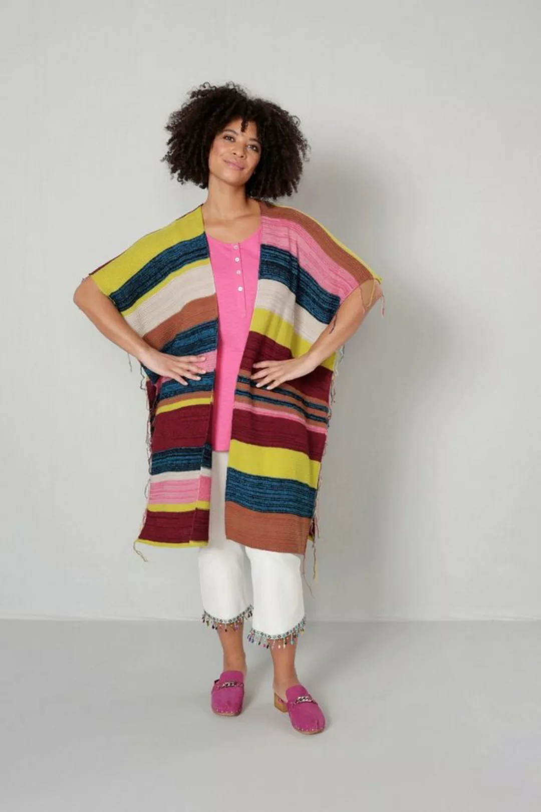 Angel of Style Pullunder Poncho oversized Fransen günstig online kaufen