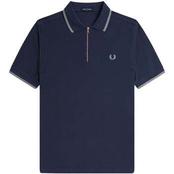 Fred Perry  Poloshirt Crepe Pique Zip Neck Polo Shirt Dark Airforce günstig online kaufen