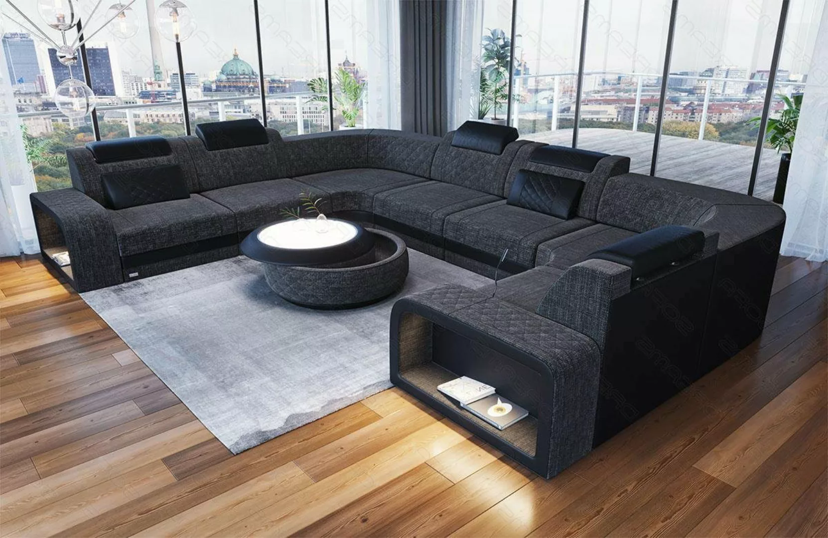 Sofa Dreams Wohnlandschaft Polster Couch Stoff Sofa Foggia U Form Stoffsofa günstig online kaufen