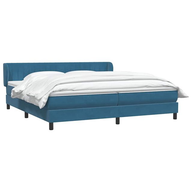 vidaXL Bett Boxspringbett mit Matratzen Dunkelblau 200x210 cm Samt günstig online kaufen