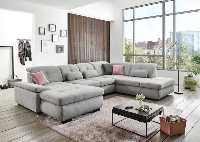 Die PlanBar Ecksofa »MP-IN16012 L-Form, mit Federkern-Polsterung«, inkl. Si günstig online kaufen