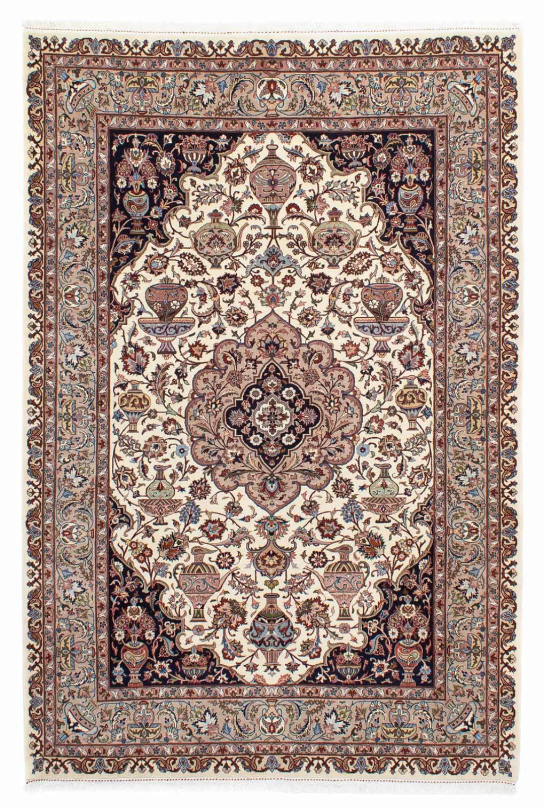 morgenland Wollteppich »Kaschmar Medaillon Beige 292 x 203 cm«, rechteckig, günstig online kaufen