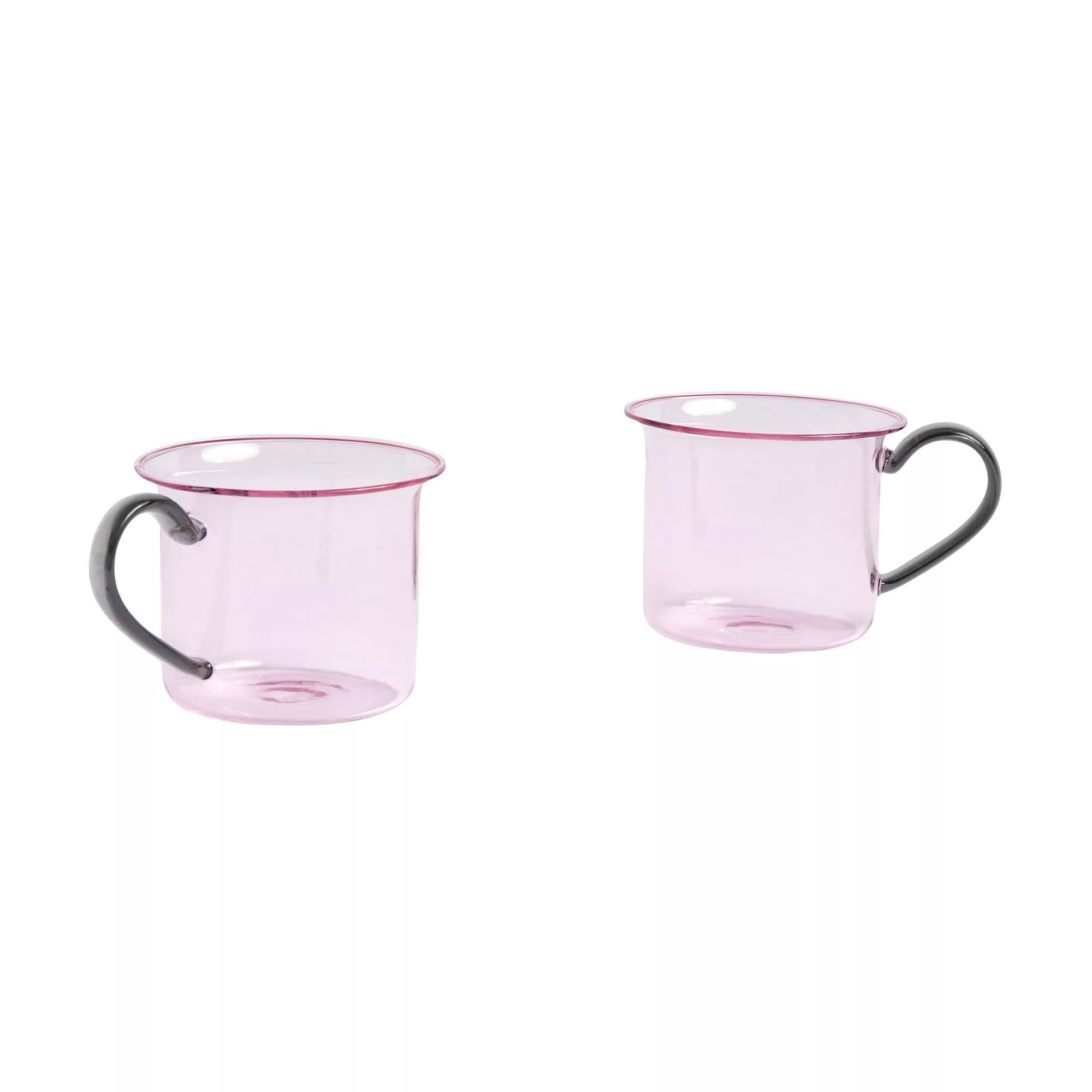 HAY - Borosilicate Tasse 2er Set 200ml - pink, grau/H 6,5cm / Ø 8cm günstig online kaufen