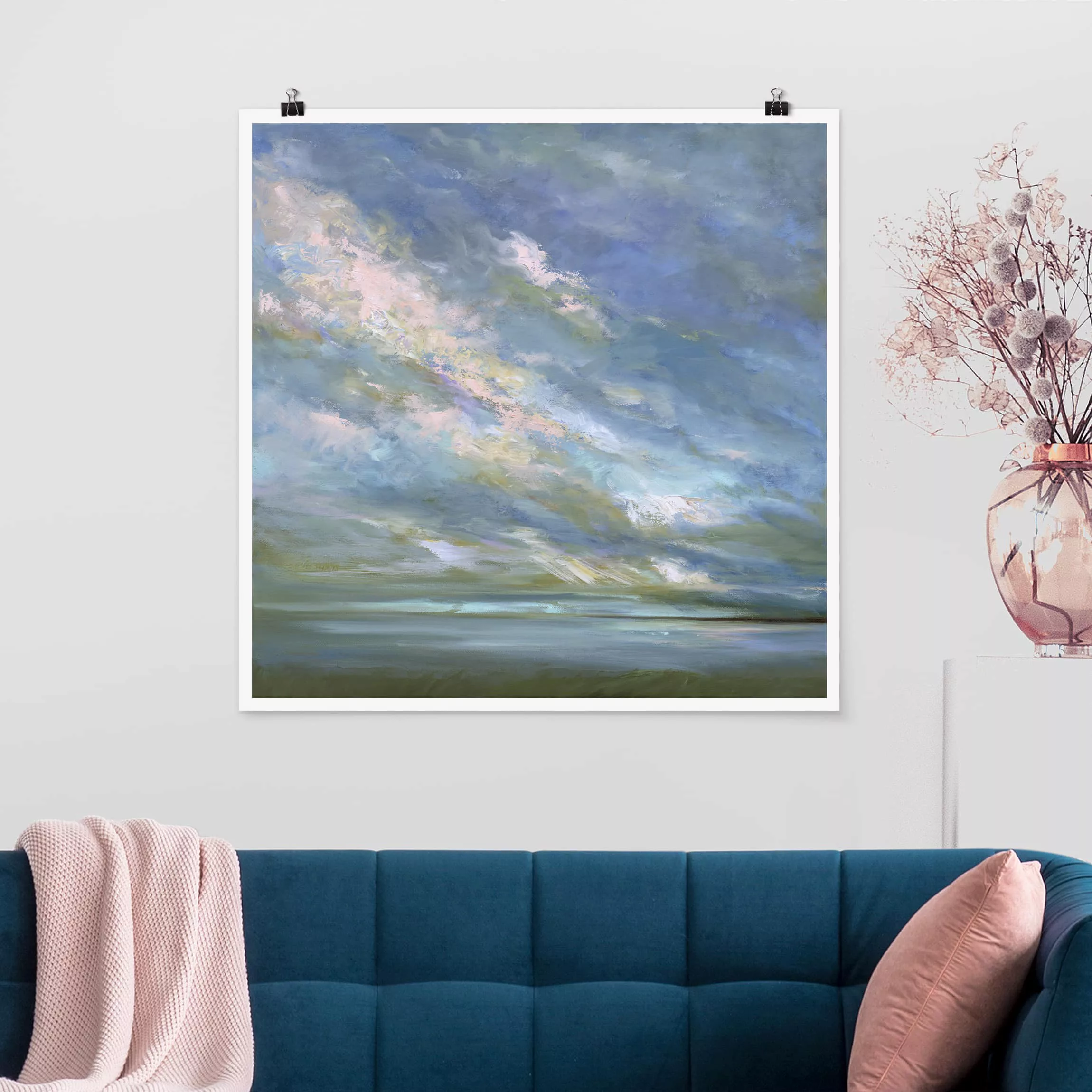 Poster Abstrakt - Quadrat Küstenhimmel günstig online kaufen