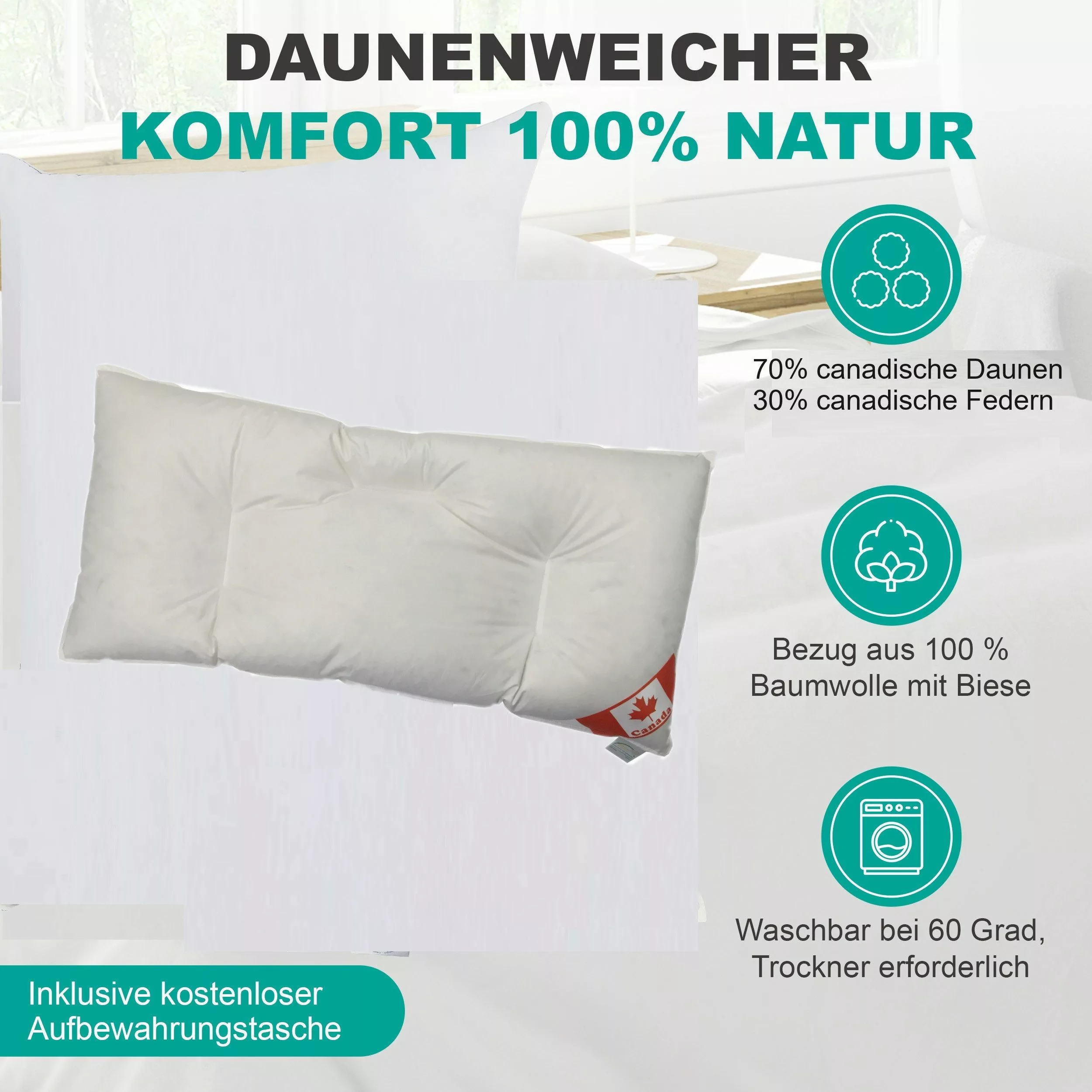 Canada Bauchschläferkissen Canada Bauchschläferkissen Daunenkissen U günstig online kaufen
