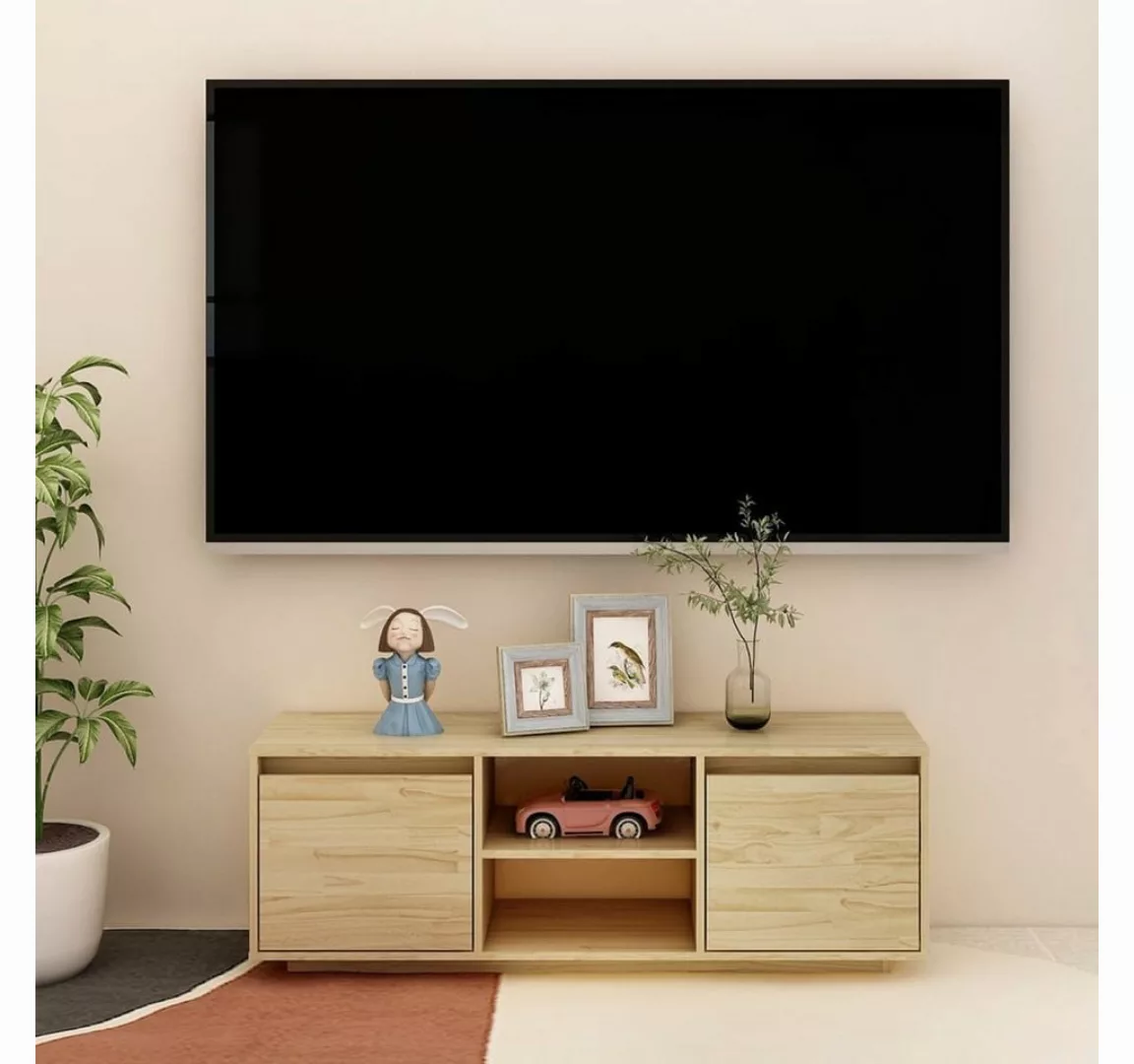 furnicato TV-Schrank 110x30x40 cm Massivholz Kiefer günstig online kaufen