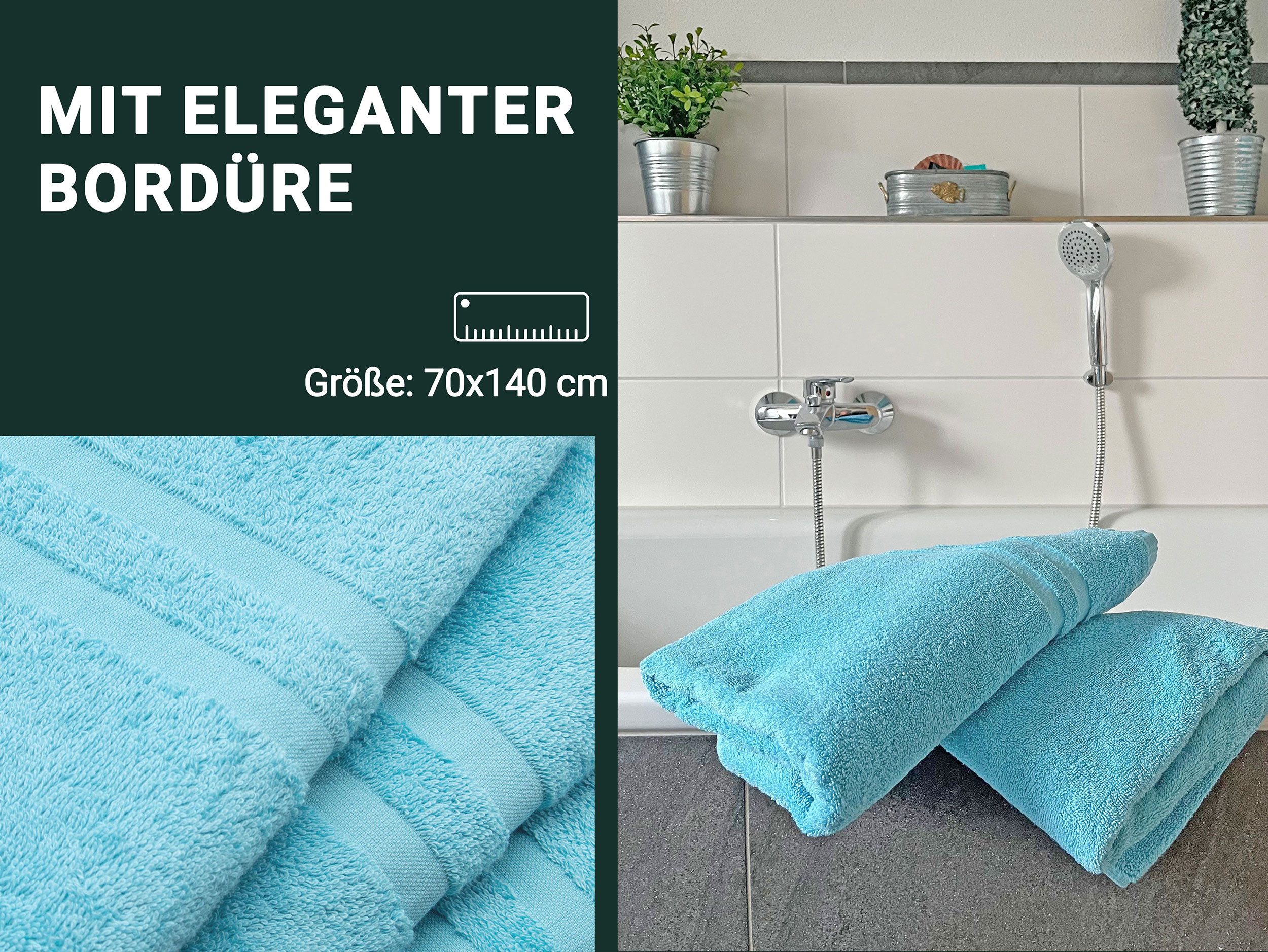 ZOLLNER Duschtücher, Walkfrottier (5-St), 70 x günstig online kaufen