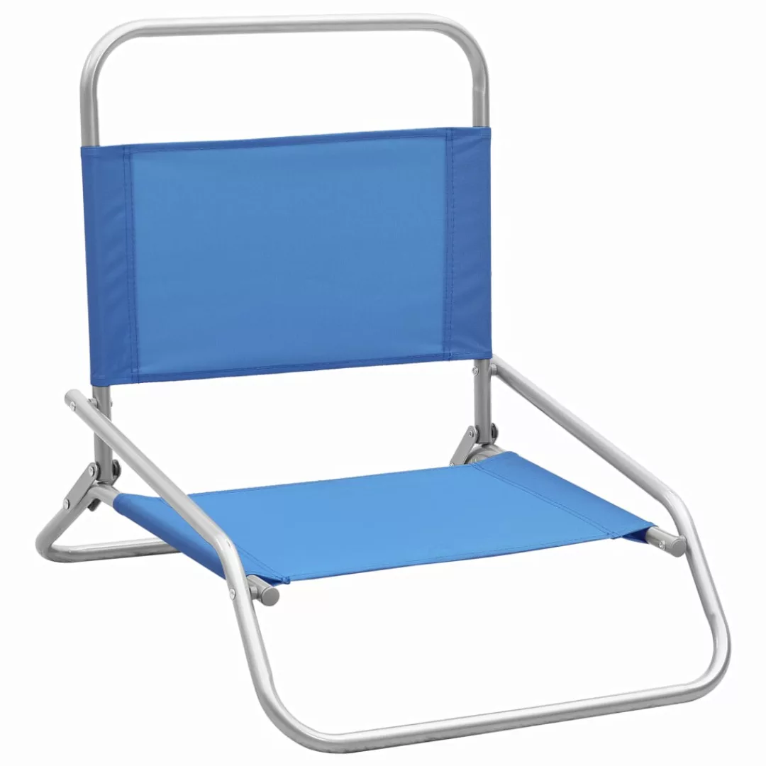 Klappbare Strandstühle 2 Stk. Blau Stoff günstig online kaufen