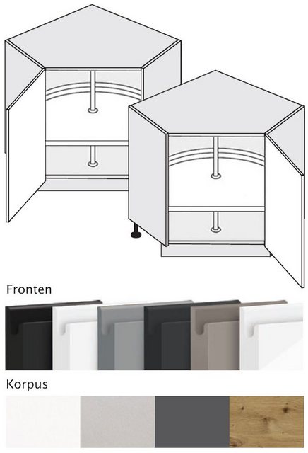 Feldmann-Wohnen Unterschrank Avellino (1-St) 84cm Front-, Korpusfarbe & Aus günstig online kaufen