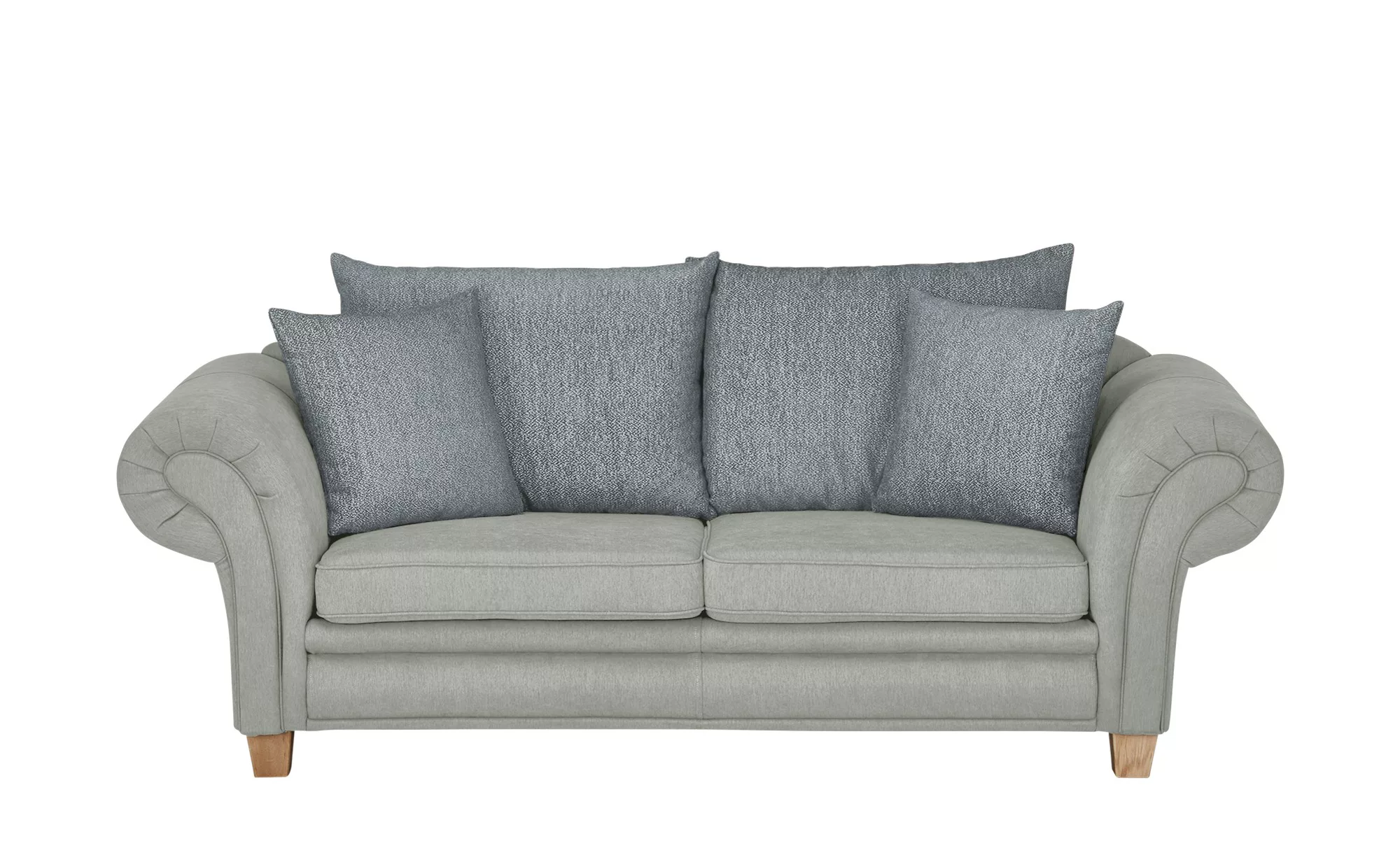 Sofa - grau - 218 cm - 81 cm - 91 cm - Polstermöbel > Sofas > 3-Sitzer - Mö günstig online kaufen