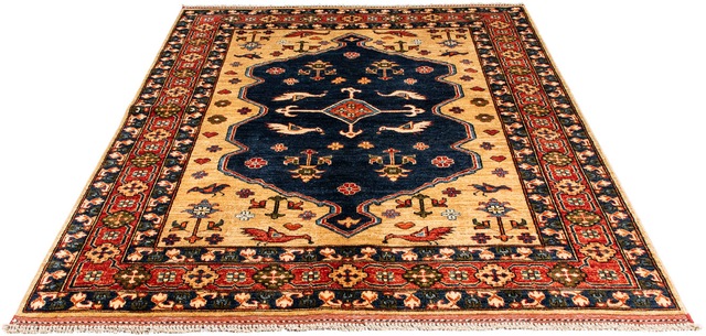 morgenland Orientteppich »Afghan - 200 x 152 cm - dunkelblau«, rechteckig, günstig online kaufen