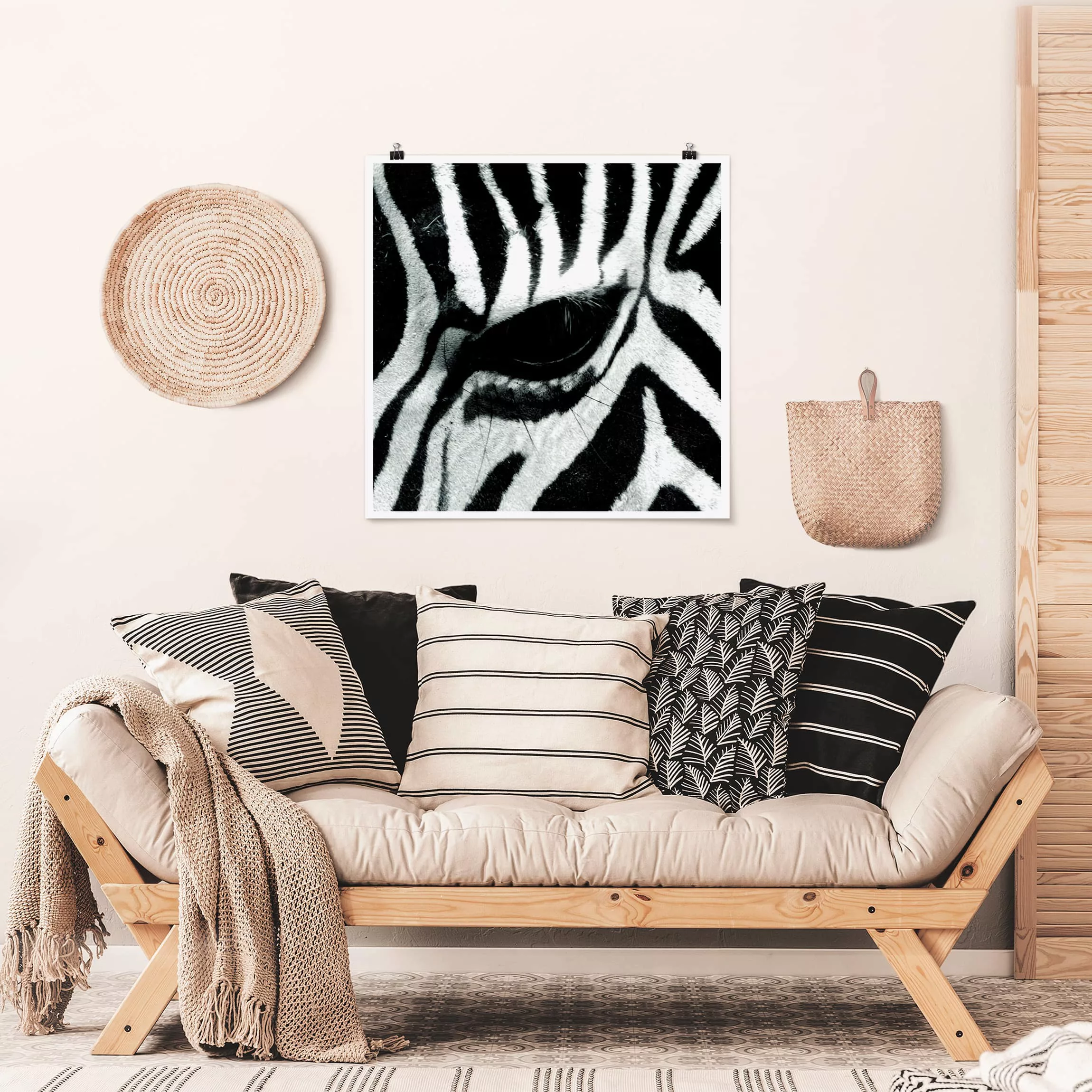 Poster Tiere - Quadrat Zebra Crossing günstig online kaufen