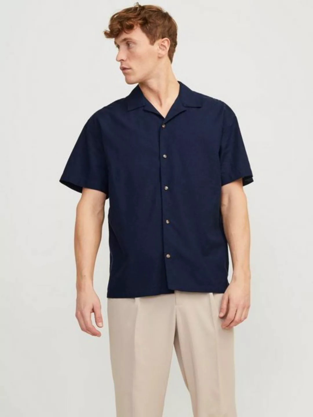 Jack & Jones Kurzarmhemd JJESUMMER RESORT LINEN BLEND SHIRT SS SN günstig online kaufen