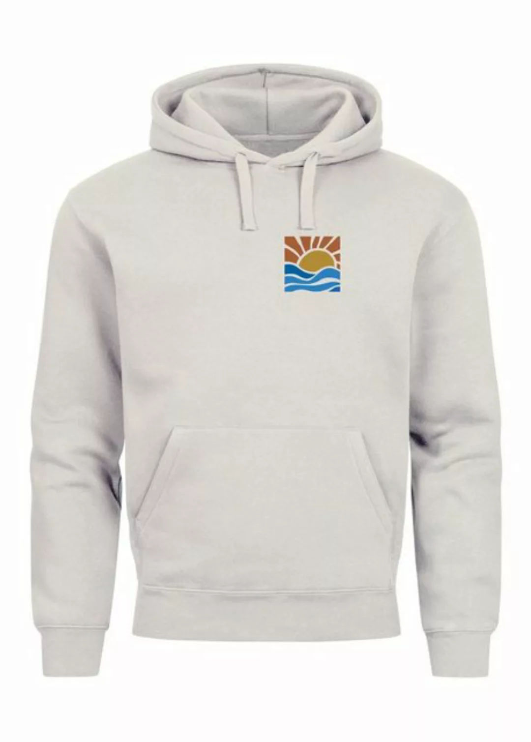 Neverless Hoodie Hoodie Herren Logo Print Sommer Sonne Welle Strand Meer Be günstig online kaufen