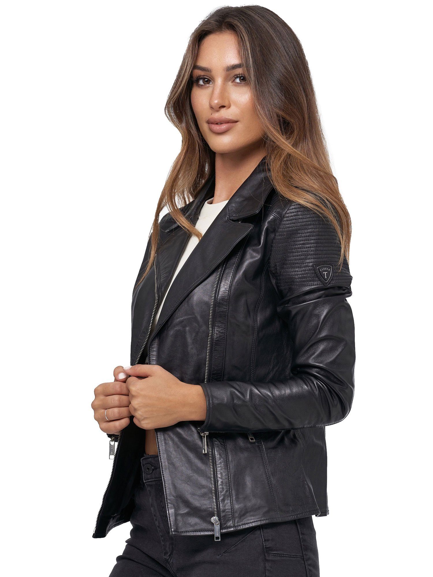 Tazzio Lederjacke F506 Biker Look mit günstig online kaufen