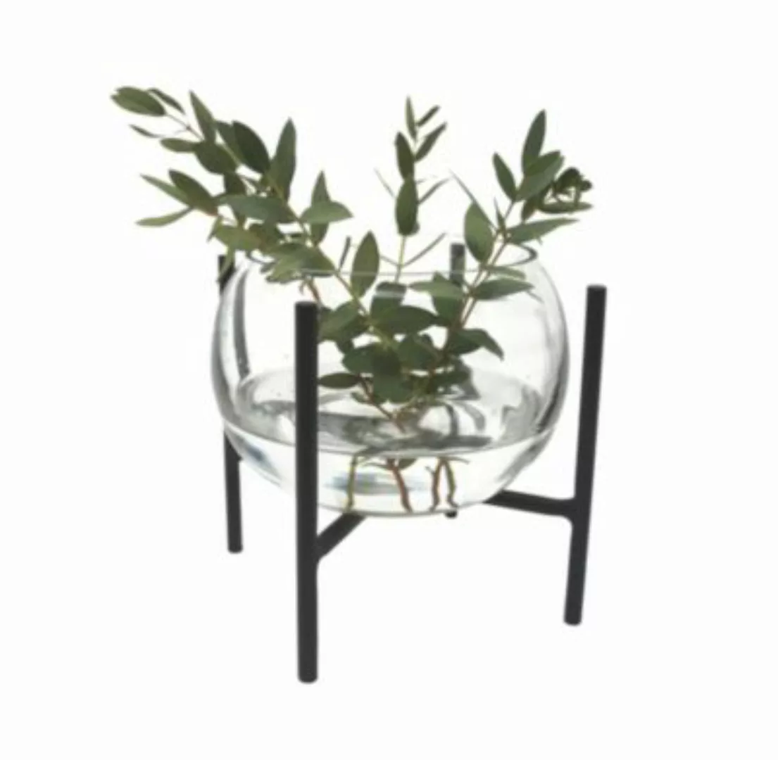 LaLe Living Vase Arzu aus Eisen, Glas schwarz günstig online kaufen