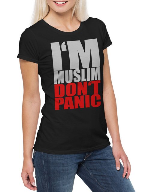 Urban Backwoods Print-Shirt I'm Muslim Don't Panic II Damen T-Shirt Islam M günstig online kaufen