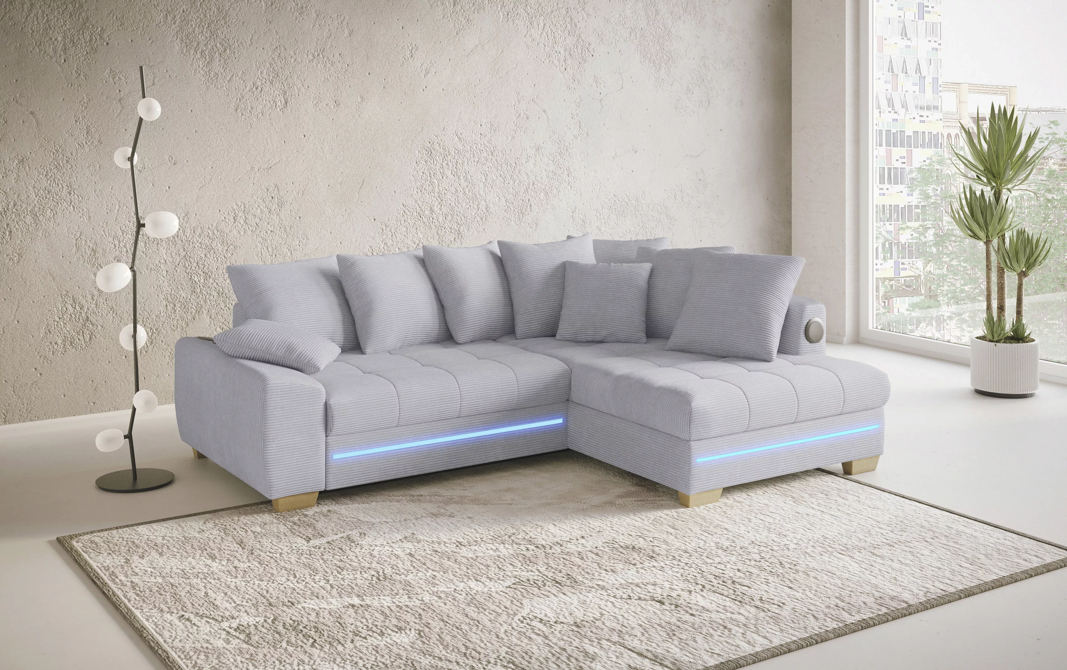 Mr. Couch Ecksofa "Nikita II, L-Form", mit Kaltschaum, RGB-LED, Soundsystem günstig online kaufen