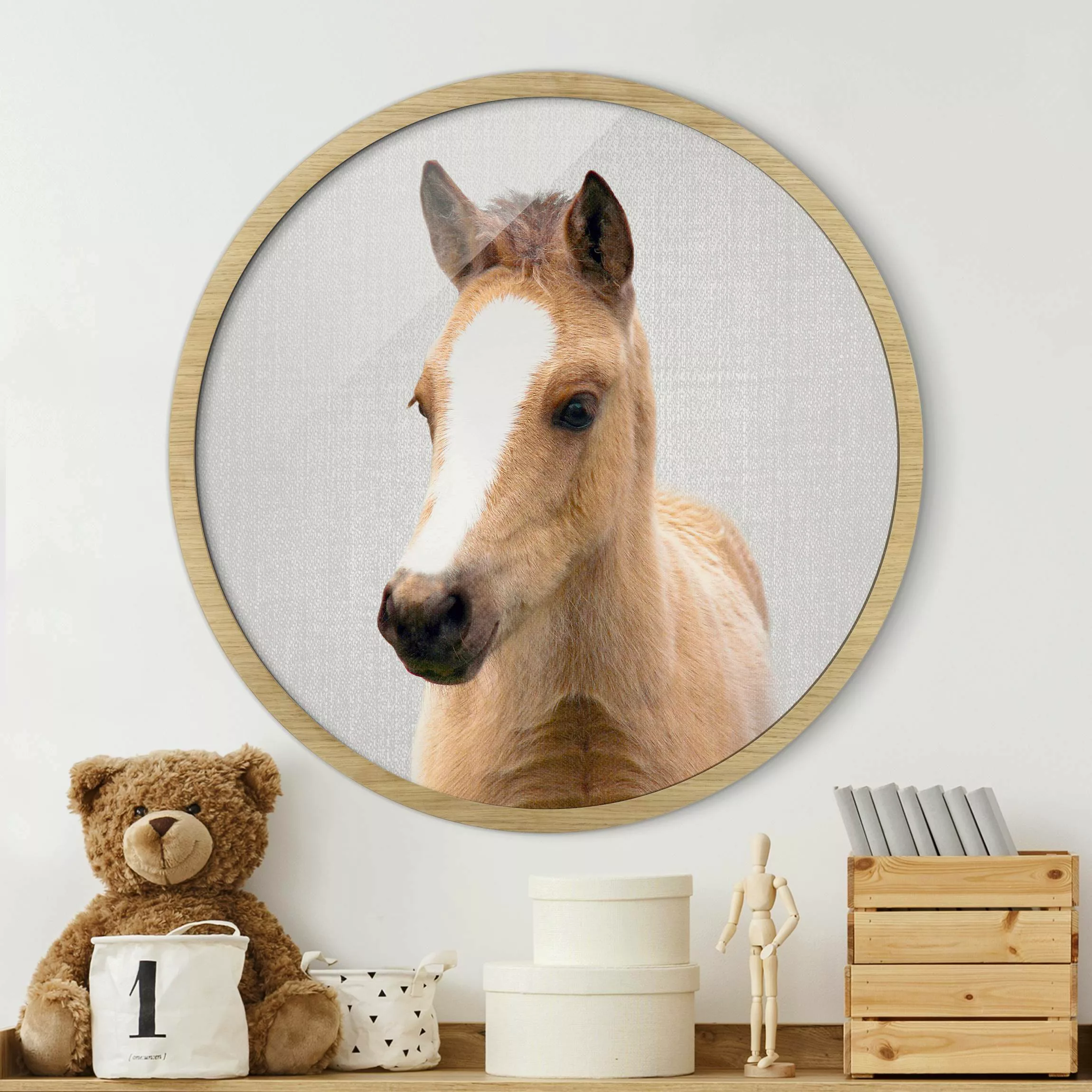 Rundes Gerahmtes Bild Baby Pferd Philipp günstig online kaufen