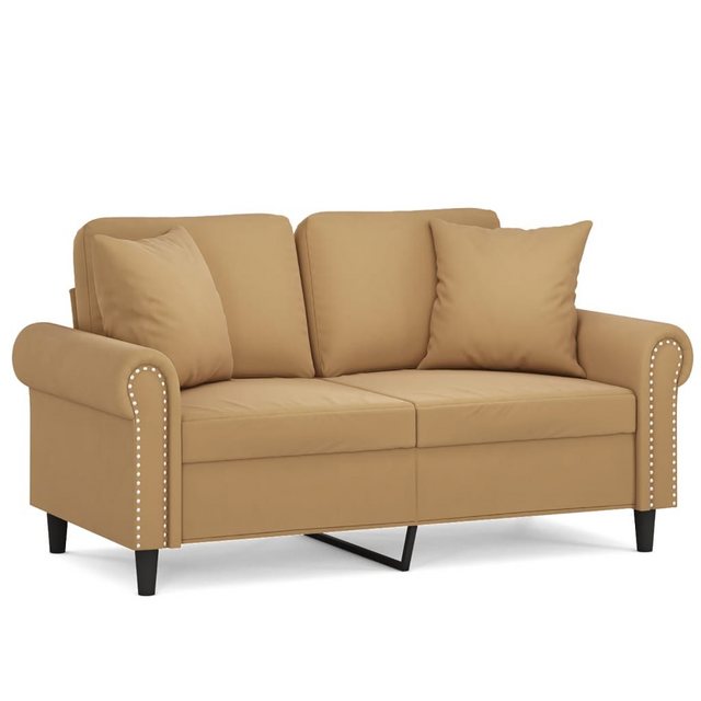 vidaXL Sofa, 2-Sitzer-Sofa mit Zierkissen Braun 120 cm Samt günstig online kaufen