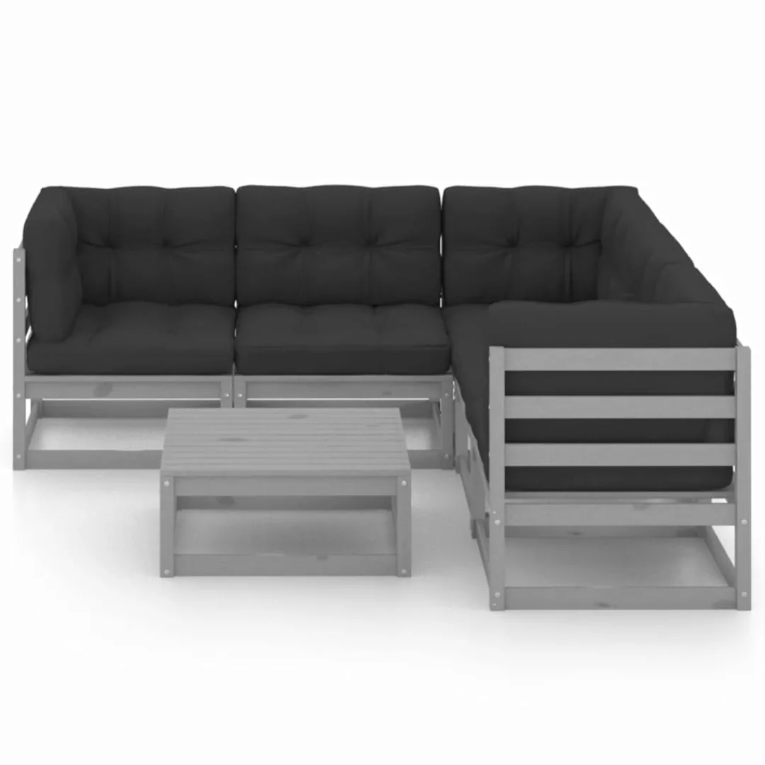 6-tlg. Garten-lounge-set Mit Kissen Kiefer Massivholz günstig online kaufen