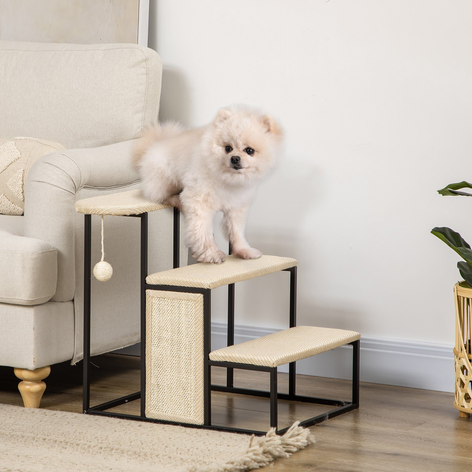 PawHut Haustiertreppe 3-stufige Katzentreppe Hundetreppe mit günstig online kaufen
