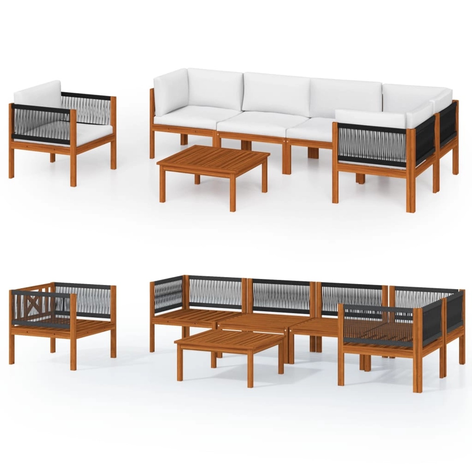 vidaXL 7-Teiliges Garten-Lounge-Set mit Kissen Creme 63 x 63 cm 3057905 günstig online kaufen