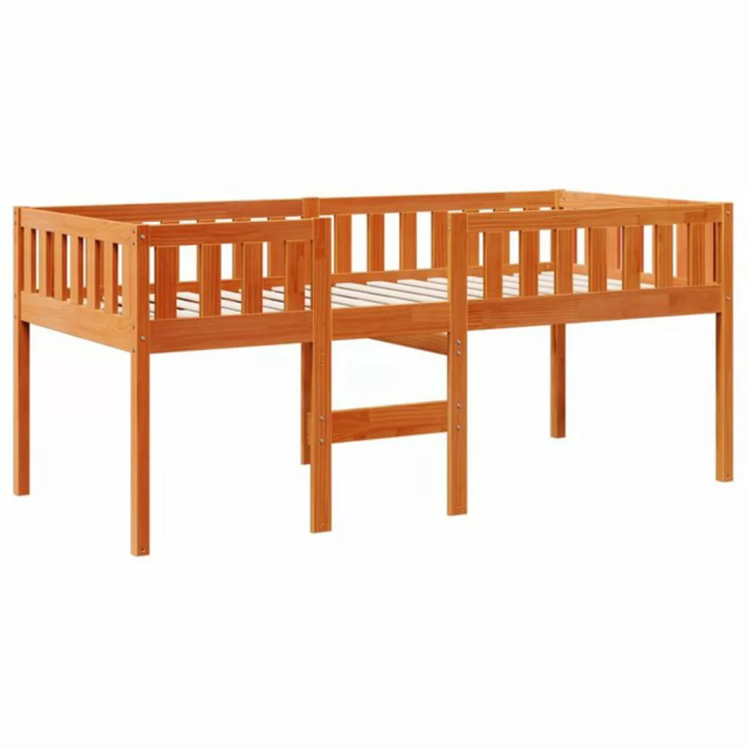 vidaXL Bett, Kinderbett ohne Matratze Wachsbraun 75x190 cm Massivholz Kiefe günstig online kaufen