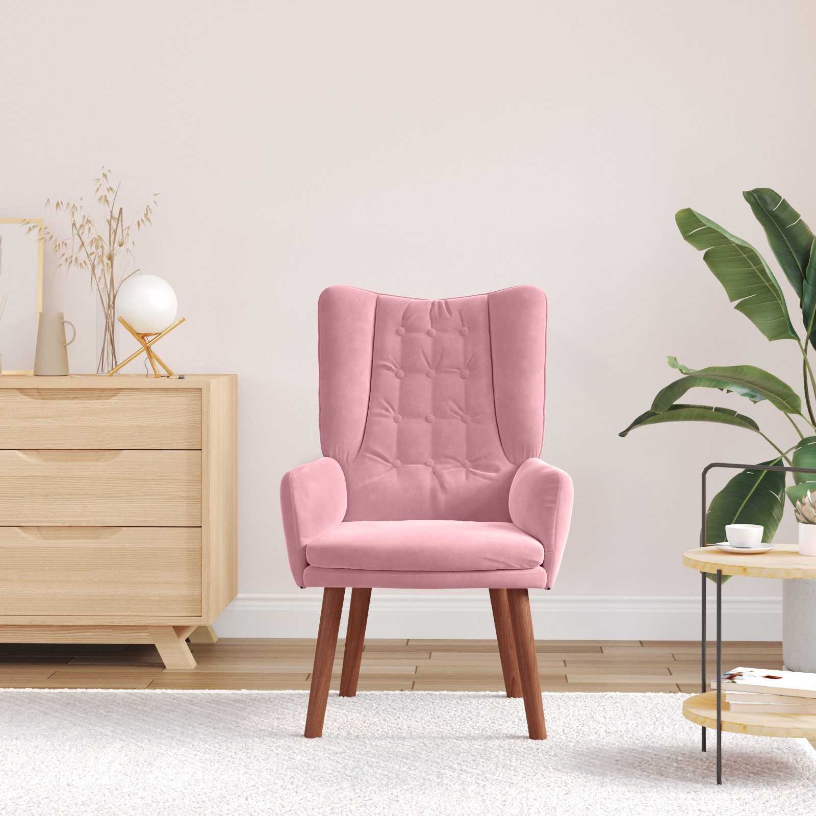 vidaXL Sessel Relaxsessel Rosa Samt (1-St) günstig online kaufen