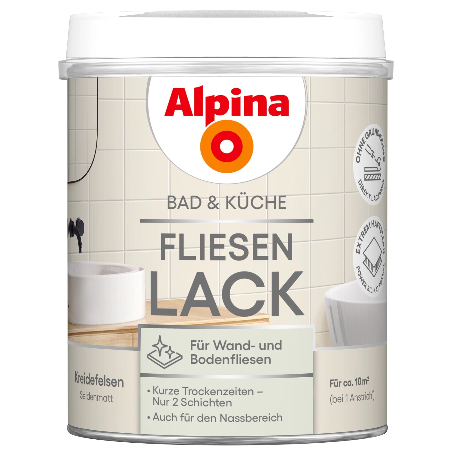 Alpina Fliesen-Lack Bad & Küche 2 Komponenten Kreidefelsen Seidenmatt 750 m günstig online kaufen