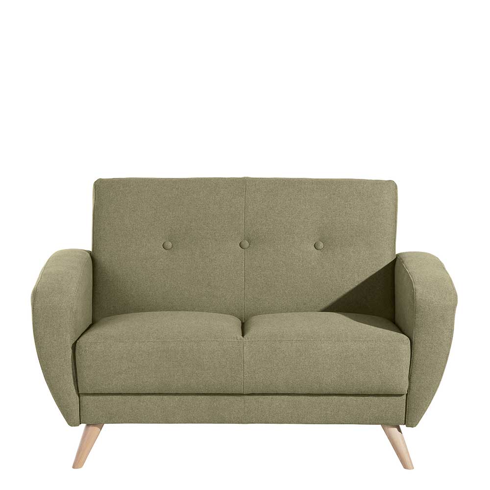 2sitzer Sofa Oliv Grün aus Microfaser Vierfußgestell aus Holz günstig online kaufen