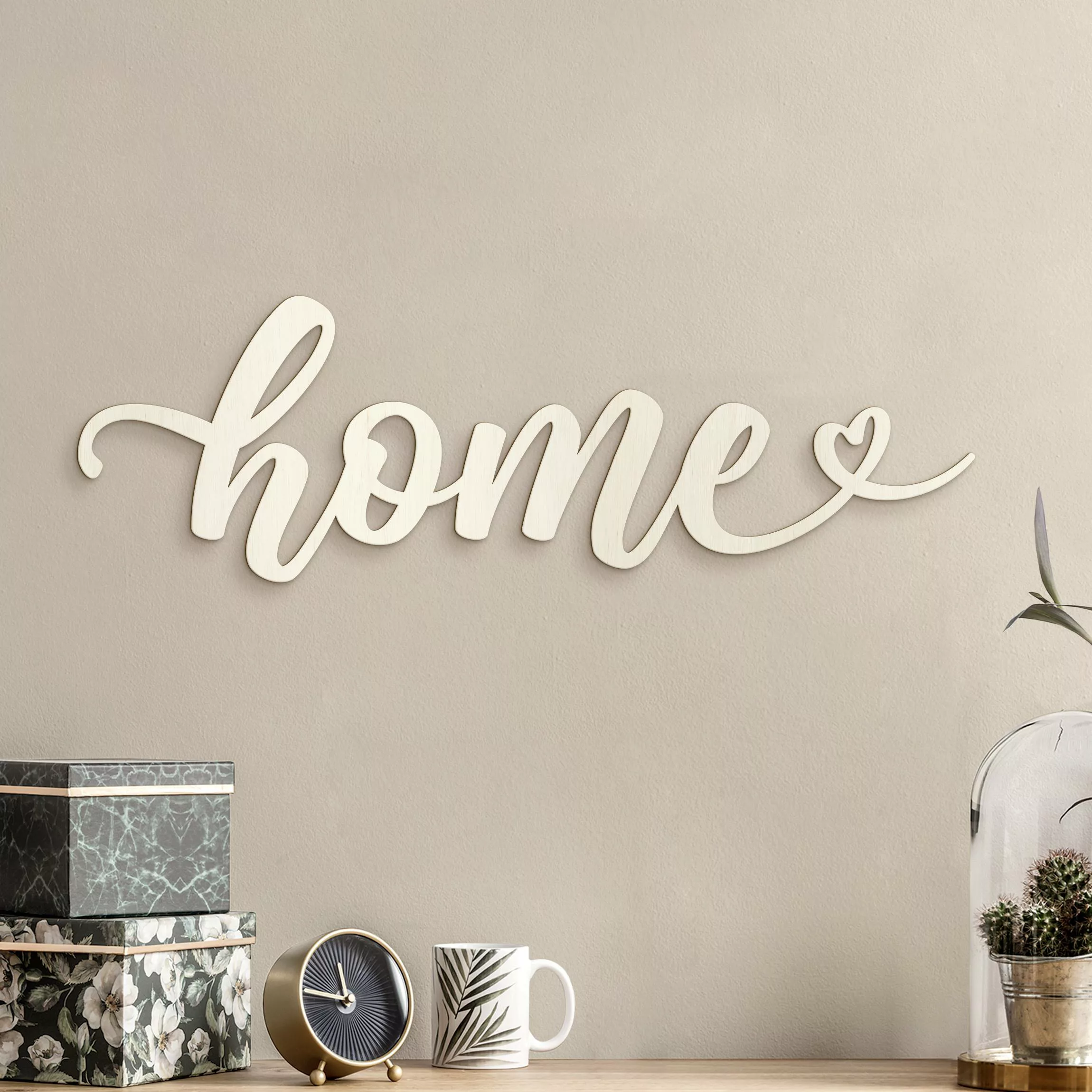 Wanddeko Holz 3D-Schriftzug home Handlettering günstig online kaufen