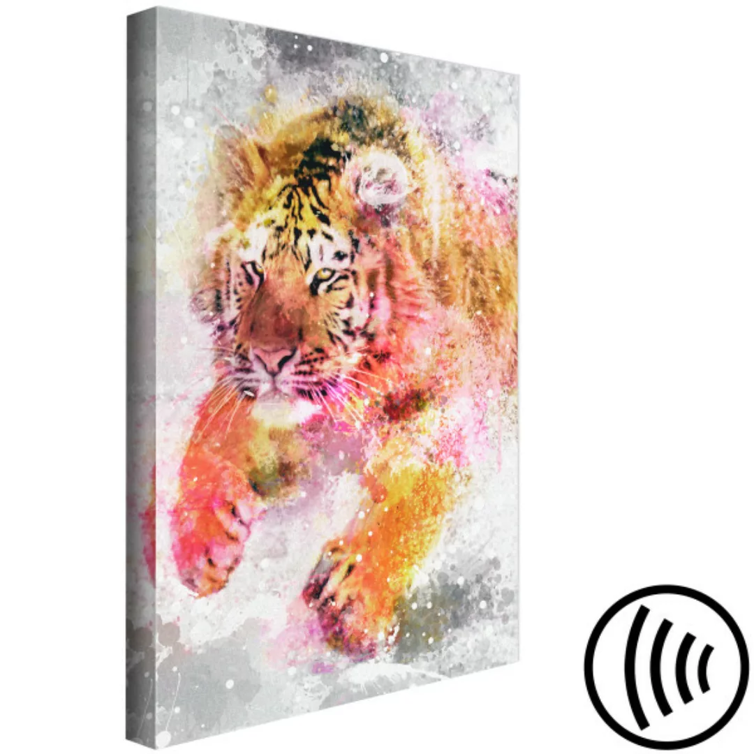Leinwandbild Running Tiger (1 Part) Vertical XXL günstig online kaufen