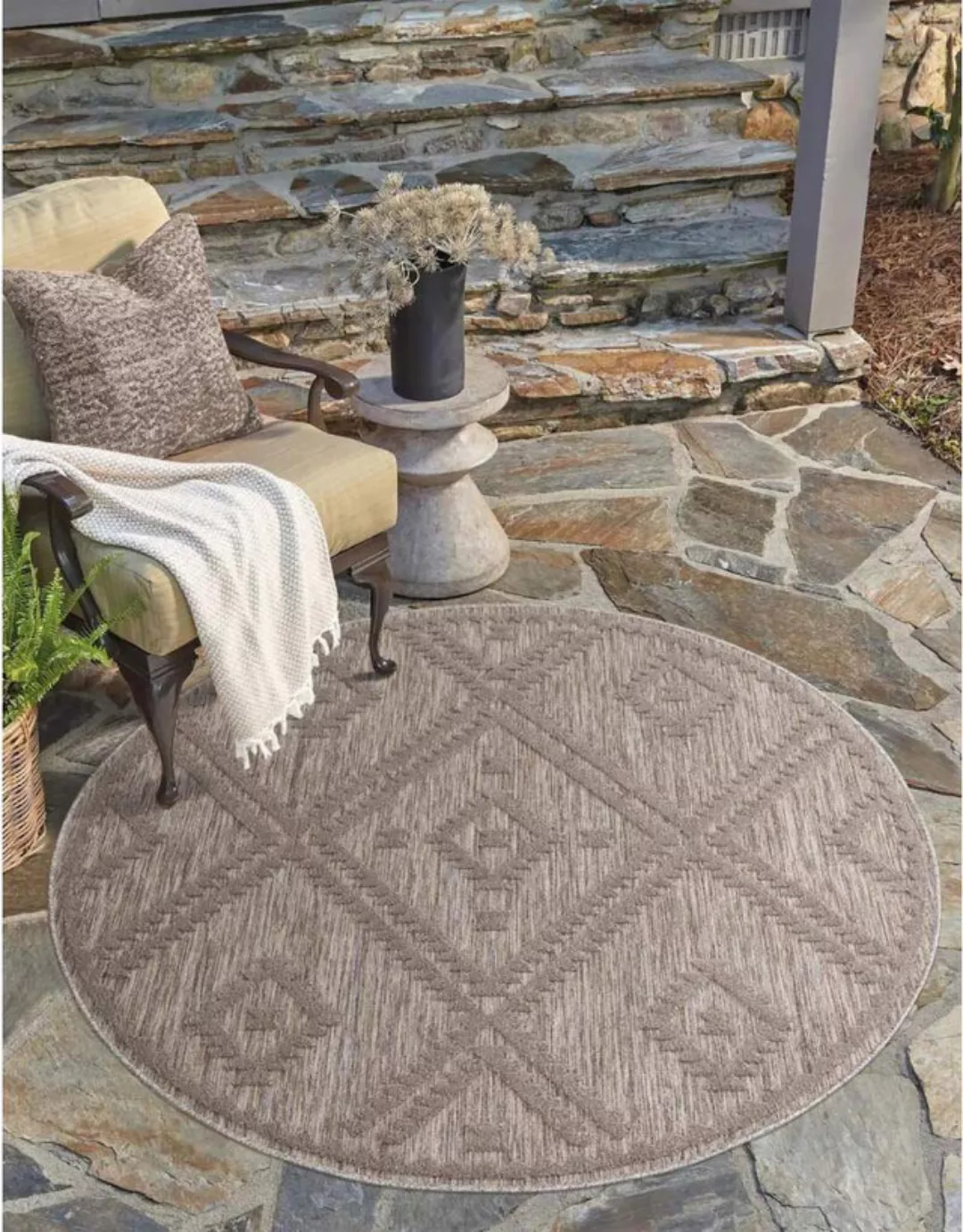 Carpet City Teppich »In-& Outdoorteppich Santorini 454, 3D-Effekt, Raute-Op günstig online kaufen