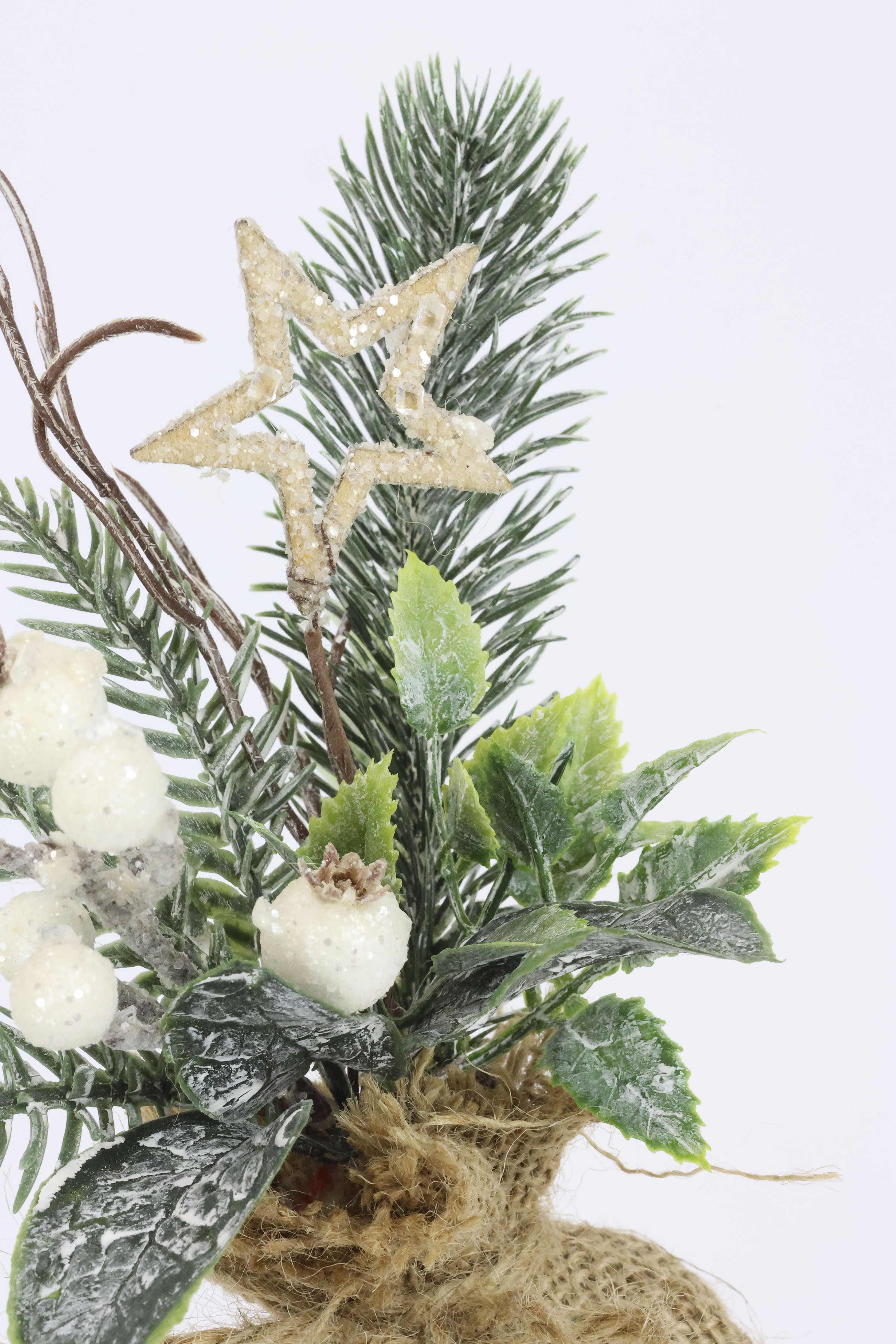 I.GE.A. Künstlicher Weihnachtsbaum "Kunstpflanze Weihnachtsgesteck im Jute- günstig online kaufen