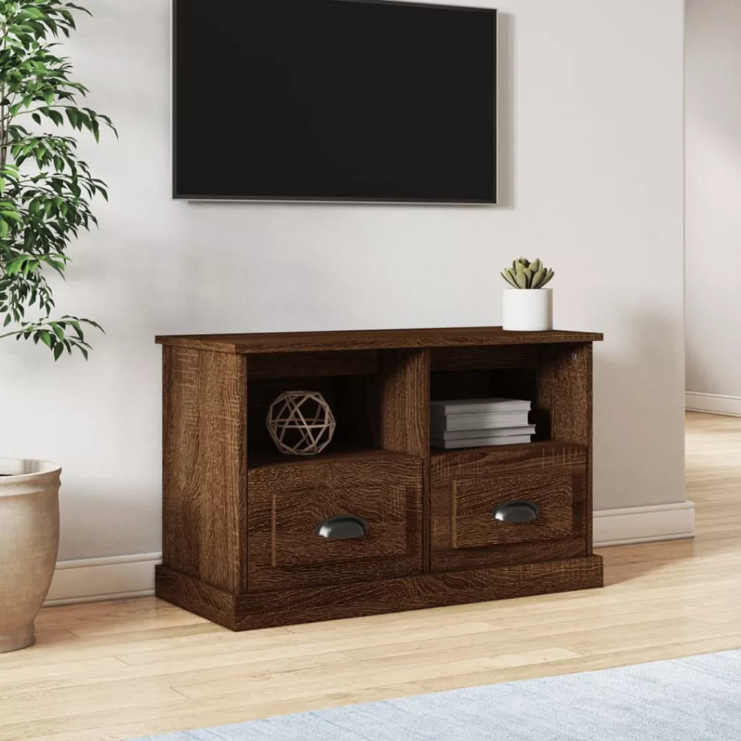 Vidaxl Tv-schrank Braun Eichen-optik 80x35x50 Cm Holzwerkstoff günstig online kaufen