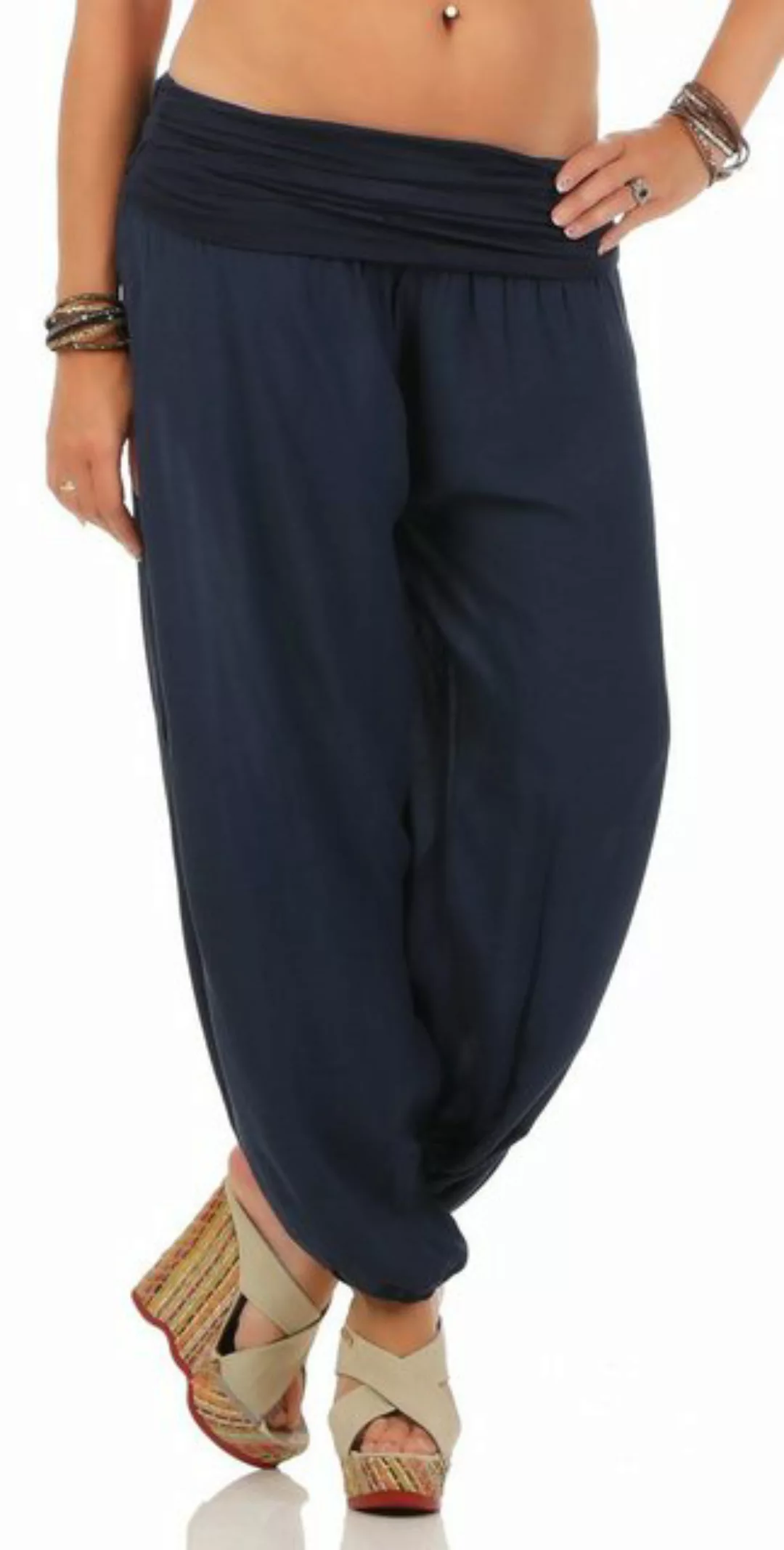 CLEO STYLE Haremshose Damen Sommerhose CL 2403 Navy One Size (34-42) günstig online kaufen