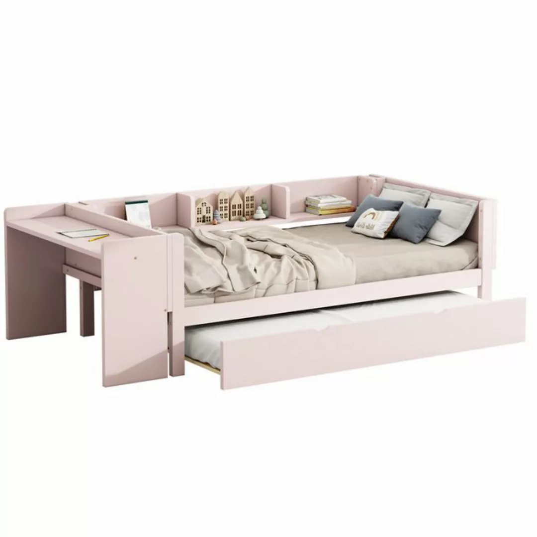 KoDise Kinderbett 90×200cm Bett Kinderbett mit Schreibtisch, mit ausziehbar günstig online kaufen