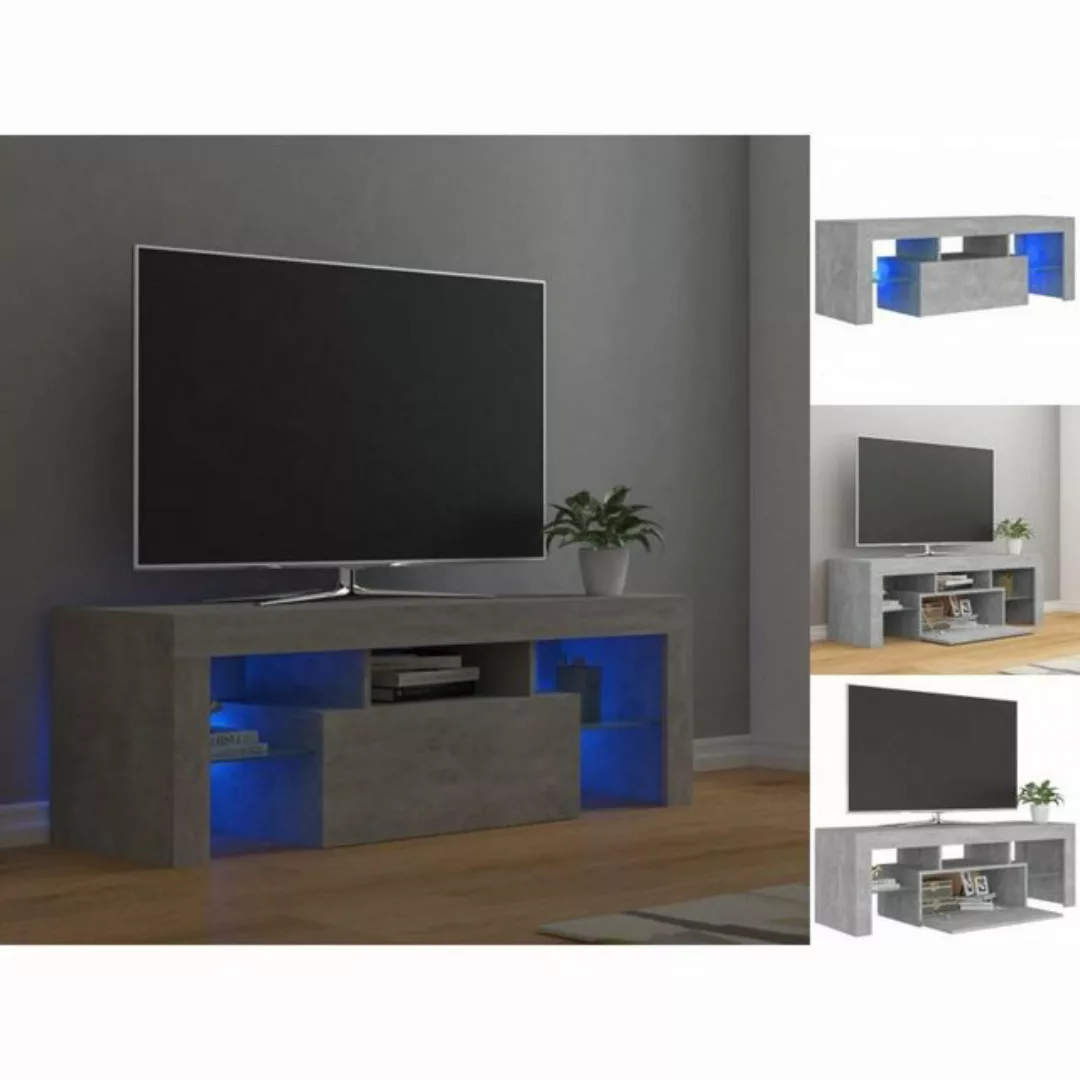 vidaXL TV-Schrank TV-Schrank mit LED-Beleuchtung Betongrau 120x35x40 cm (1- günstig online kaufen