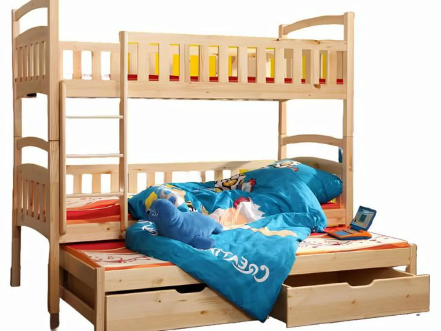 Xlmoebel Bett Dreifach Bett Etagenbett mit Doppelstockbett Hochbett Doppelb günstig online kaufen