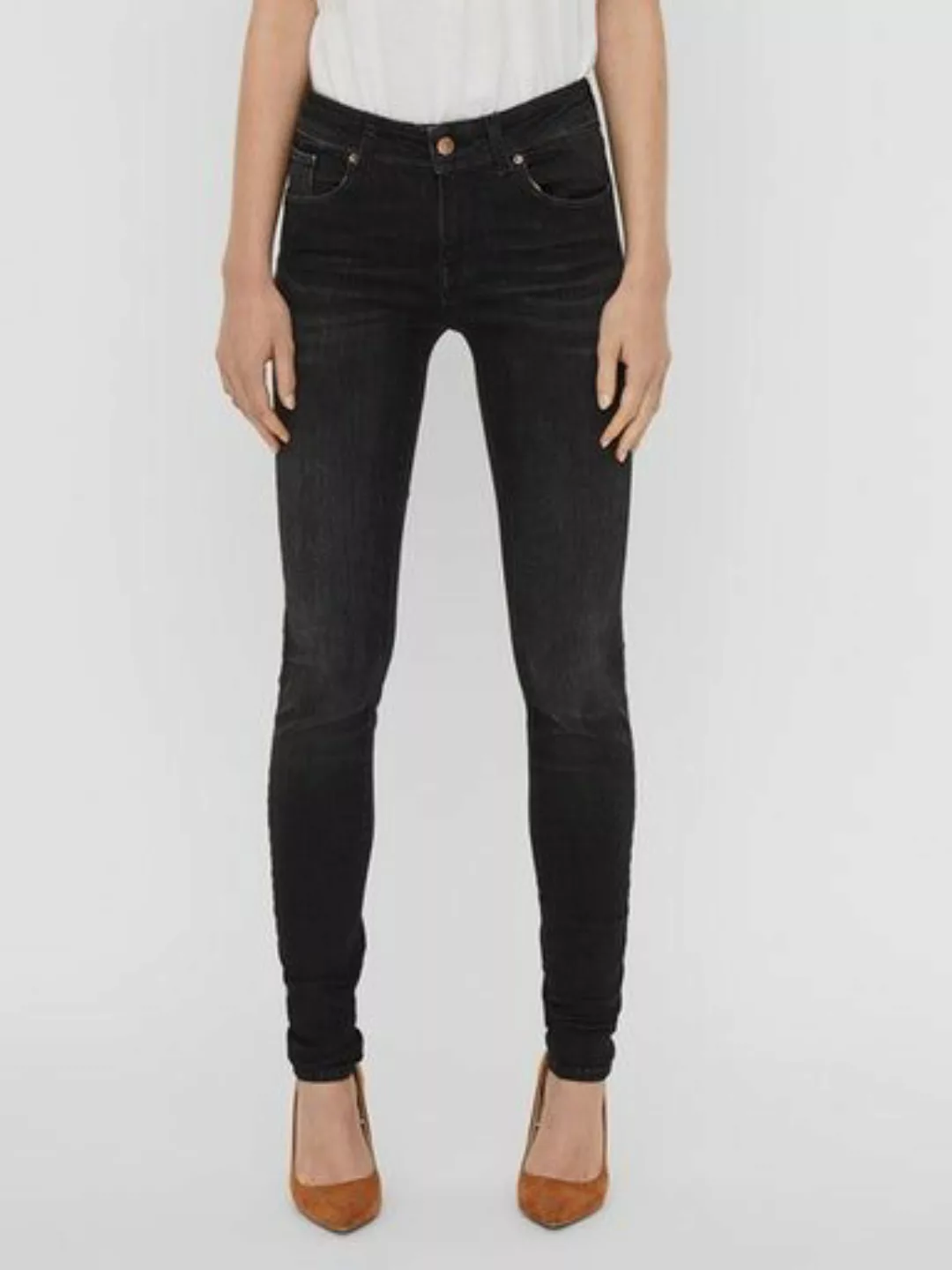 Vero Moda Damen Jeans VMLUX RI101 Slim Fit - Schwarz - Black Denim günstig online kaufen