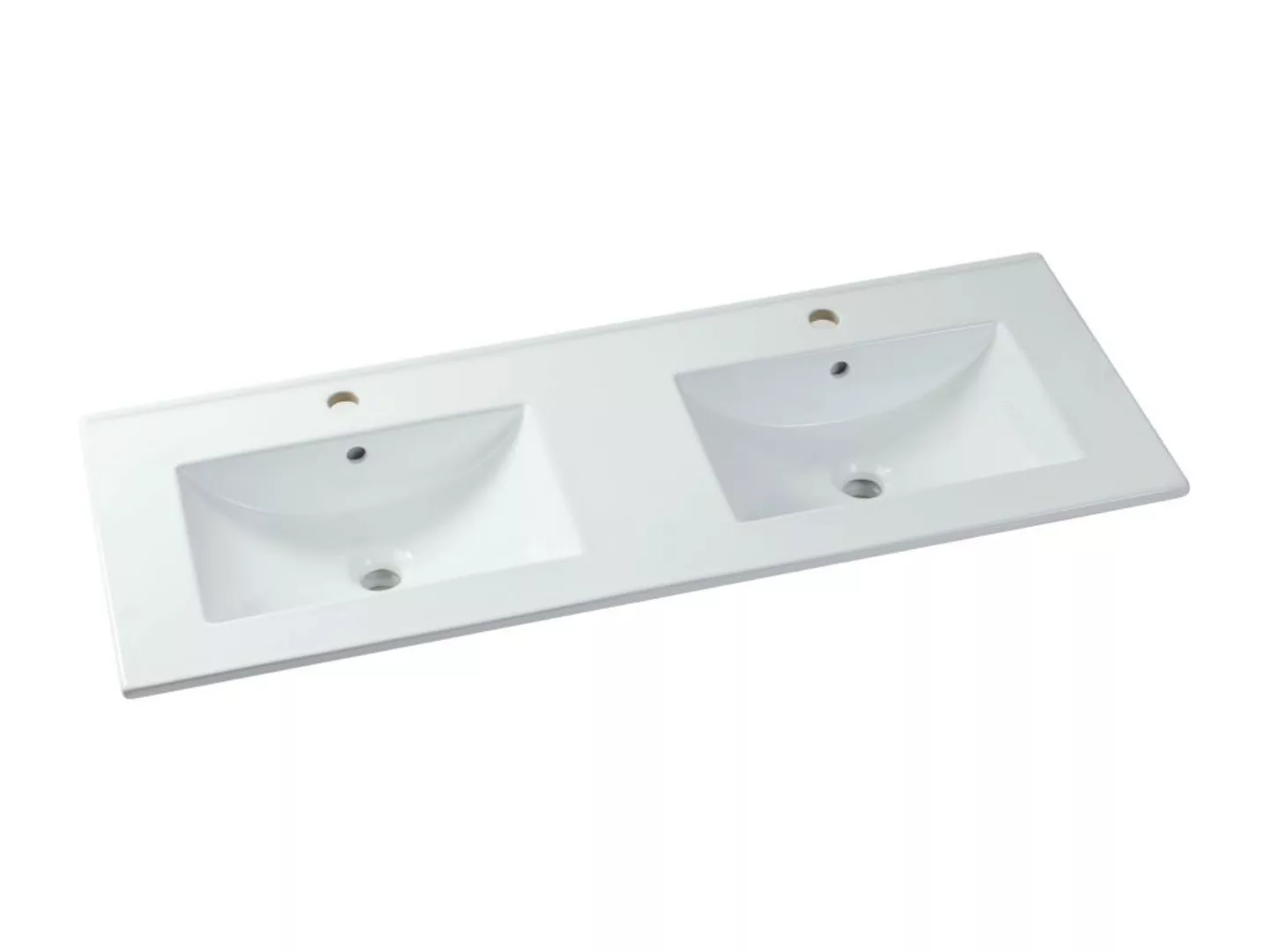 Waschbecken rechteckig - 122 x 46,5 cm - Keramik - Weiß - MOTIAC günstig online kaufen