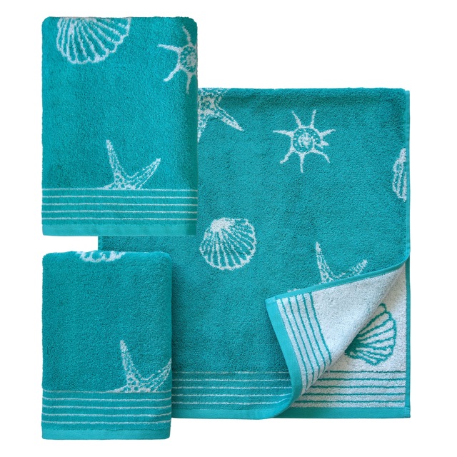 Dyckhoff Handtuch Set »Seashell«, (Set, 3 St., 2 Handtücher (50x100 cm)-1 B günstig online kaufen