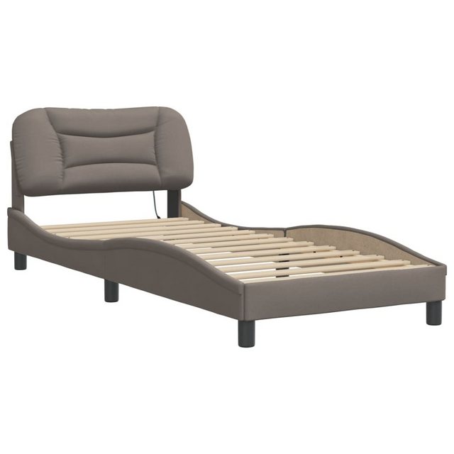 vidaXL Bett Bettgestell mit LED Taupe 90x190 cm Stoff günstig online kaufen