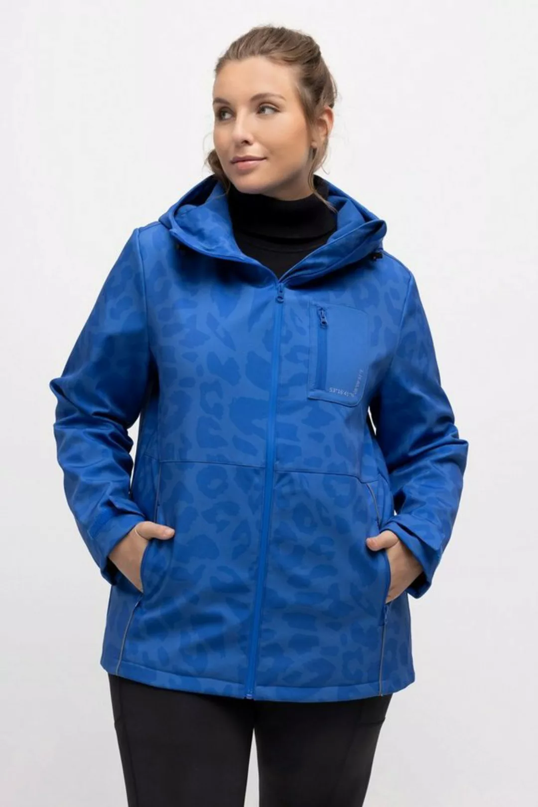 Ulla Popken Softshelljacke HYPRAR Softshelljacke Leomuster wasserabweisend günstig online kaufen