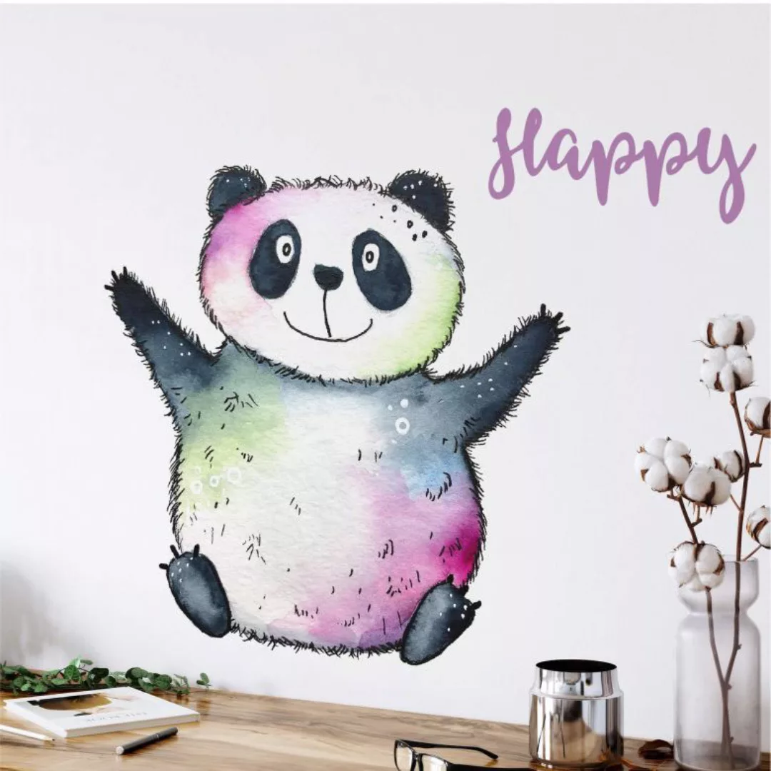 Wall-Art Wandtattoo »Lebensfreude Happy Panda«, (1 St.), selbstklebend, ent günstig online kaufen
