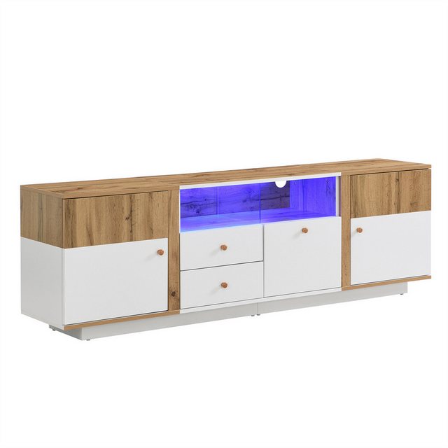 autolock TV-Schrank Lowboard,TV-Schrank mit LED-Lichteffekten,Glastrennwand günstig online kaufen